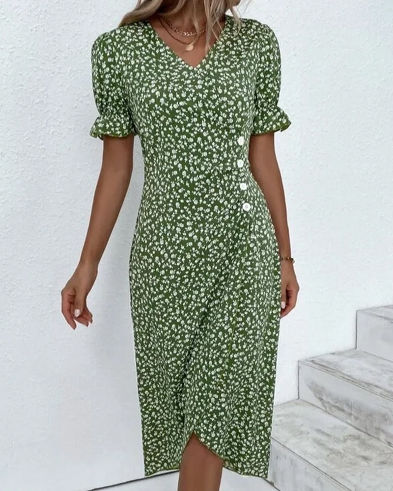 Giselle Floral V-Neck Dress