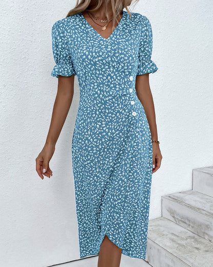 Giselle Floral V-Neck Dress