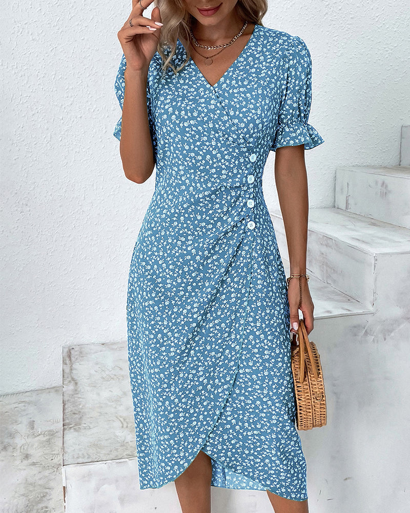 Giselle Floral V-Neck Dress