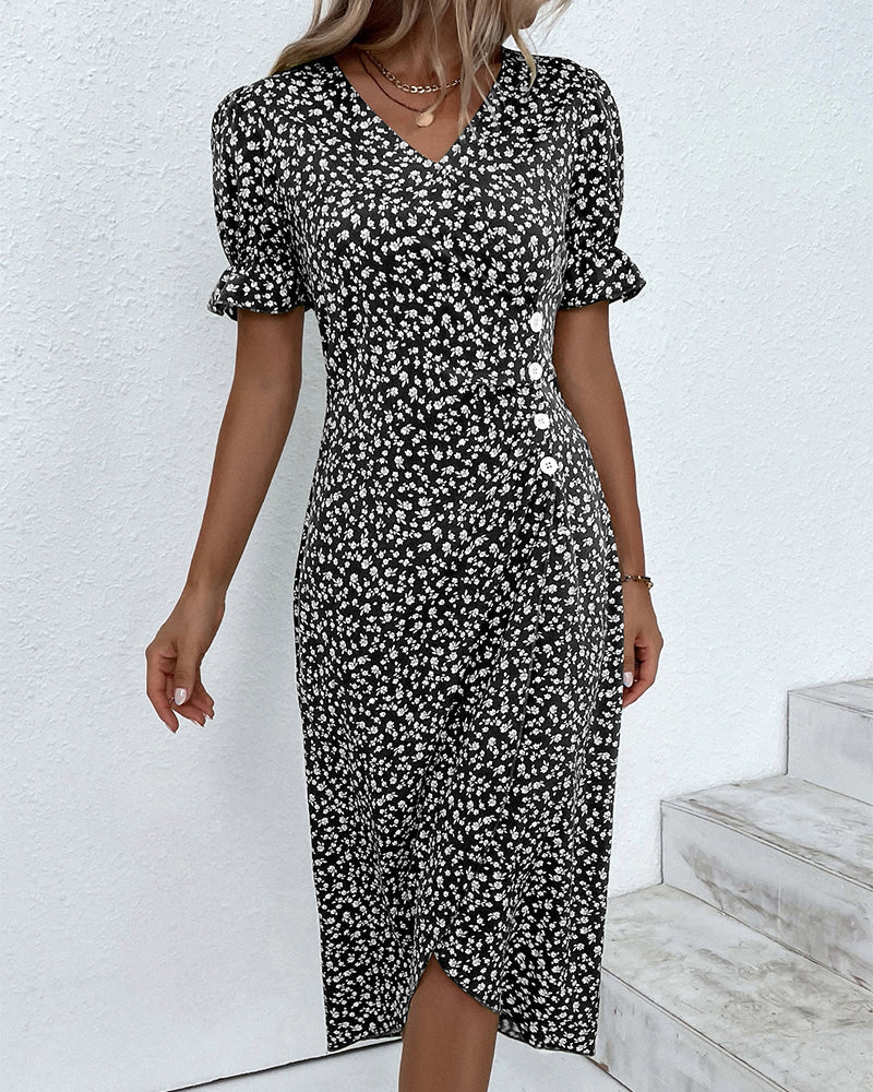 Giselle Floral V-Neck Dress