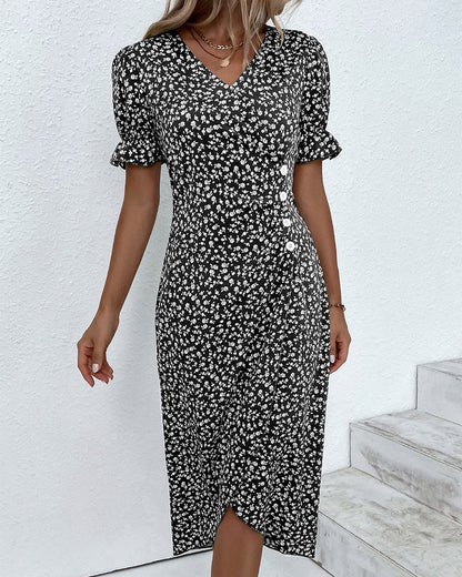 Giselle Floral V-Neck Dress