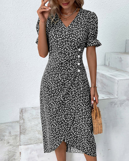 Giselle Floral V-Neck Dress
