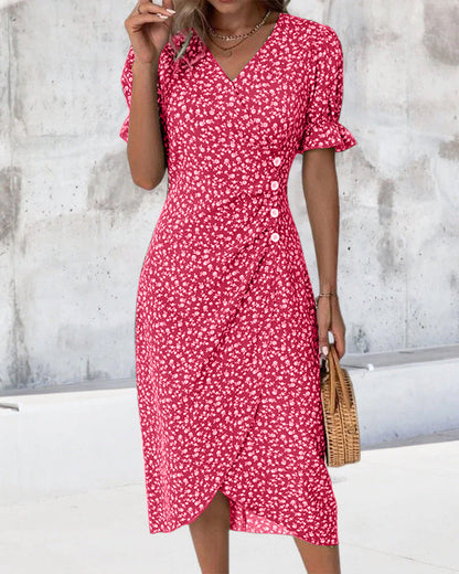 Giselle Floral V-Neck Dress