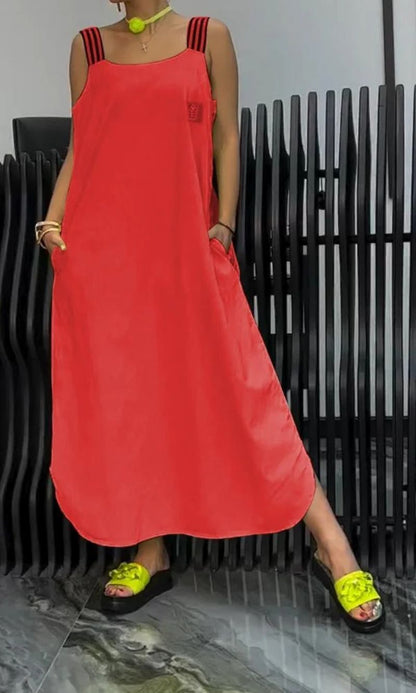 Comfy Shoulder Strap Suspender Dress