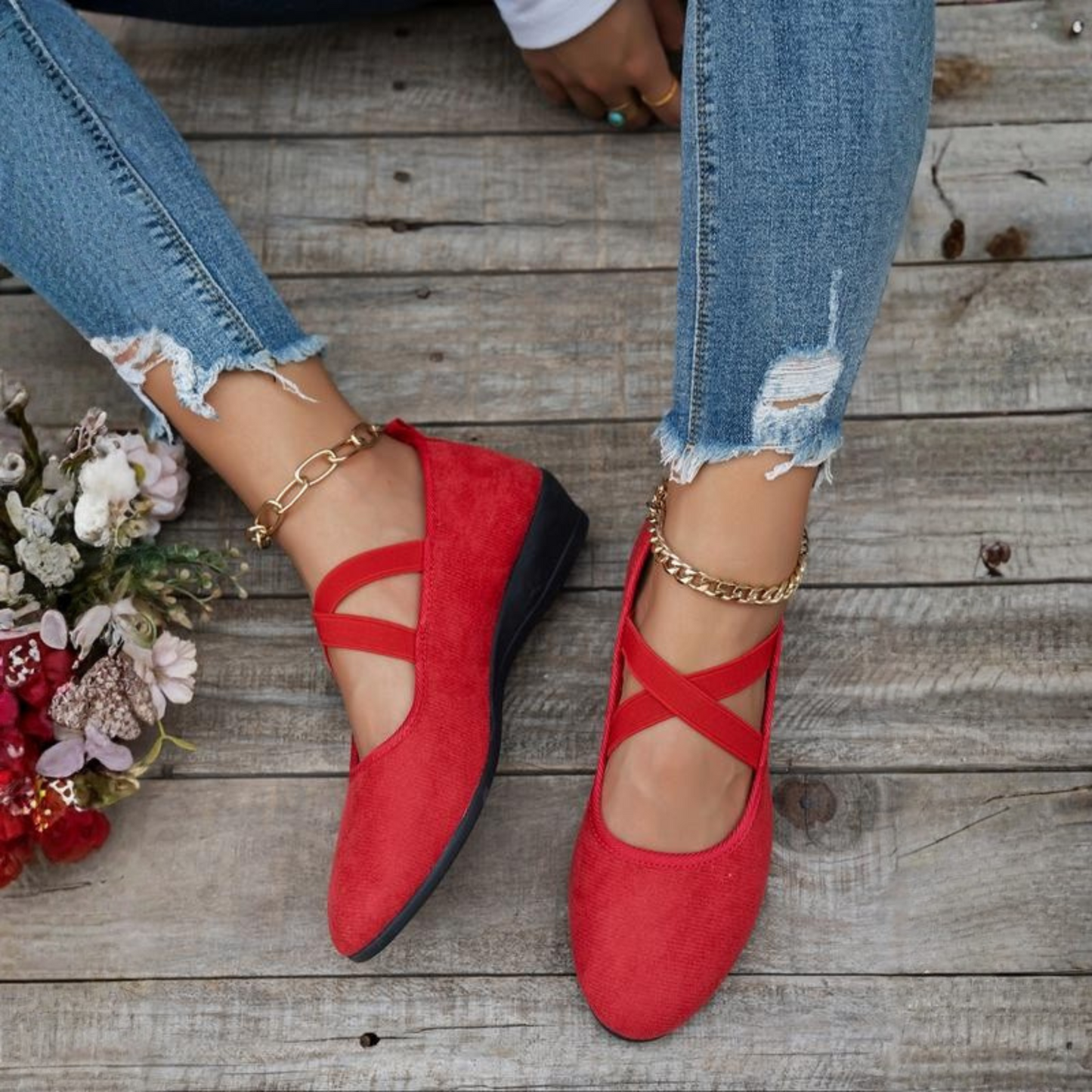 Clara Closed Wedge Ballerina Shoes