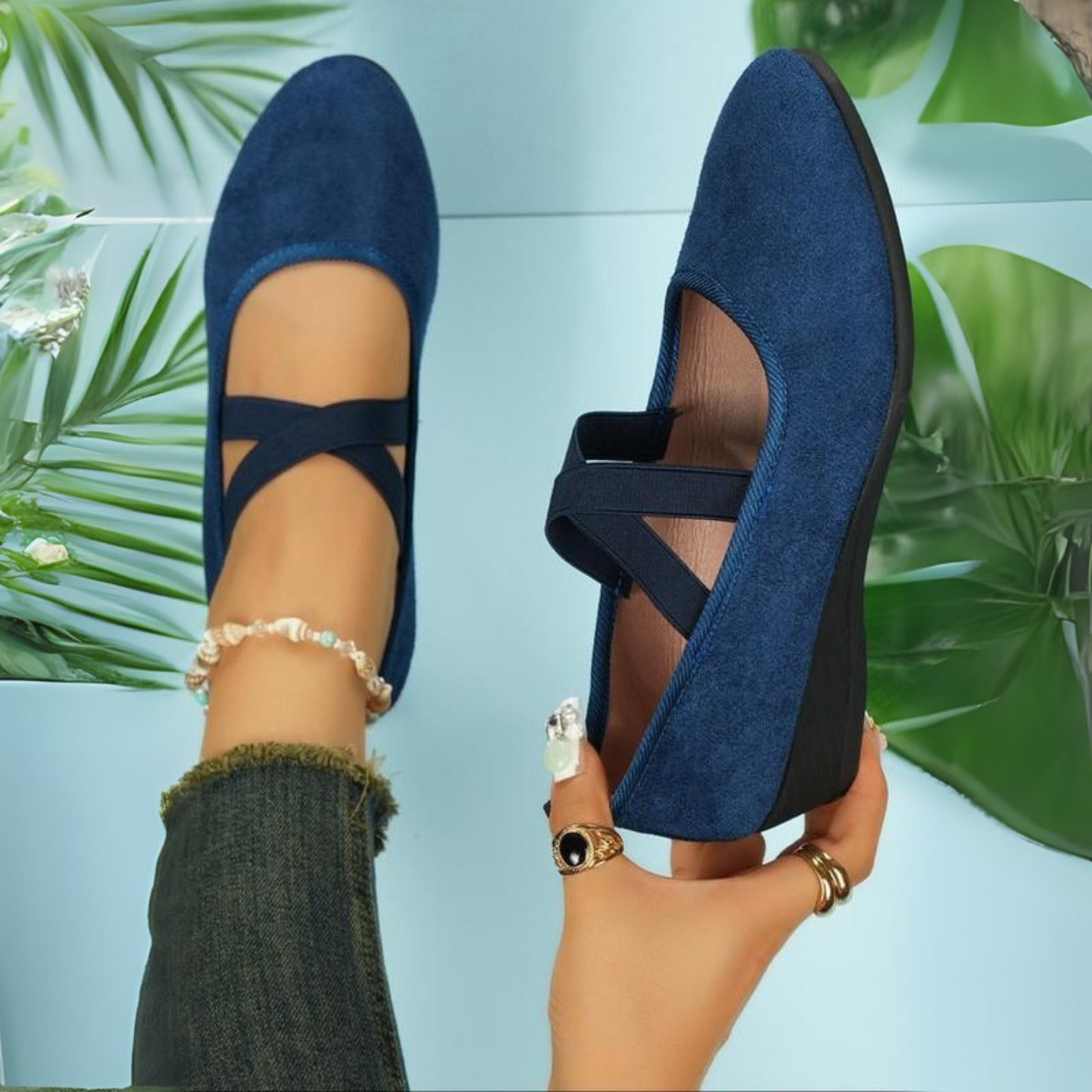 Clara Closed Wedge Ballerina Shoes
