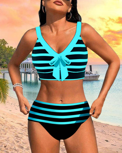 Regina Striped High-Waisted Bikini