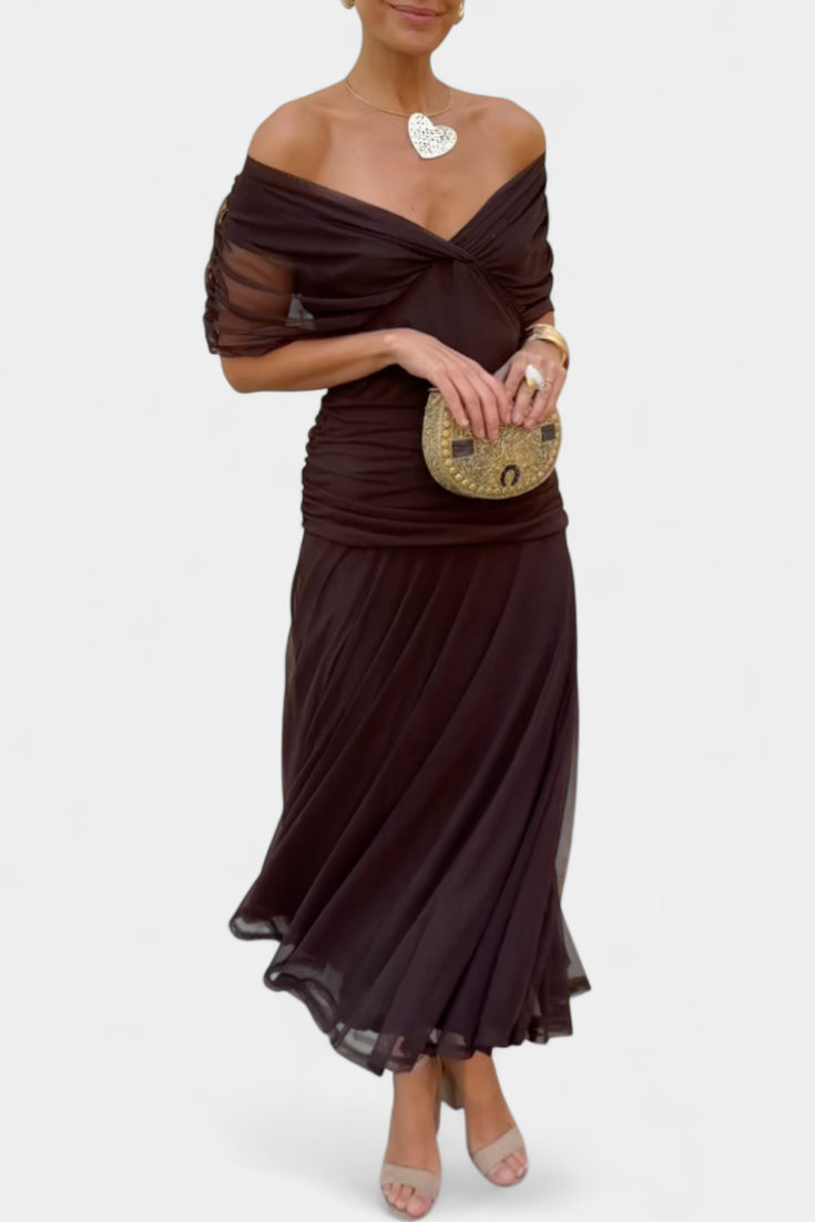 Bella Long Floral V-Neck Dress