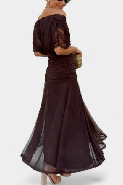 Bella Long Floral V-Neck Dress