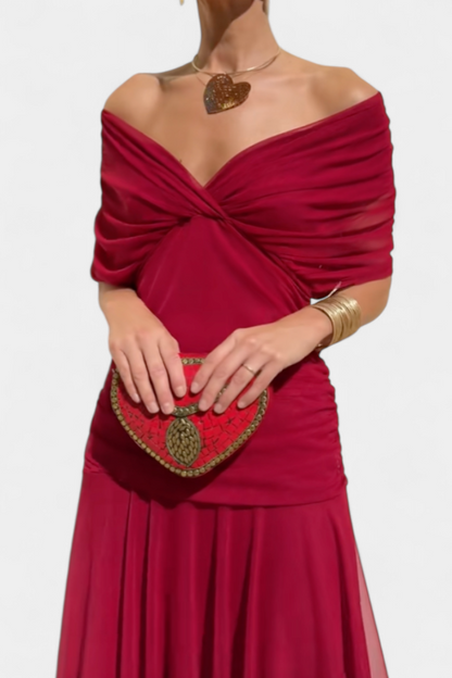 Bella Long Floral V-Neck Dress