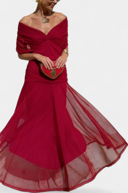 Bella Long Floral V-Neck Dress