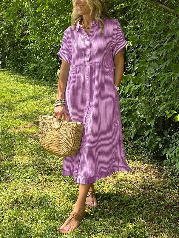 Eloura Striped Long Dress