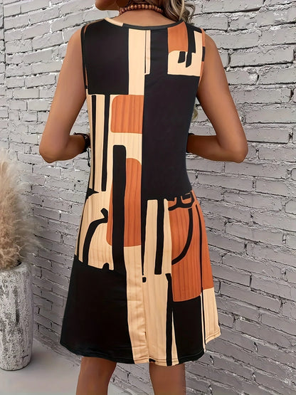 Elliette Stylish Casual Geometric Dress
