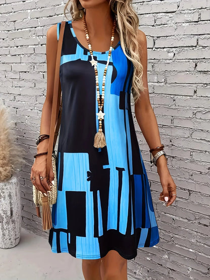 Elliette Stylish Casual Geometric Dress