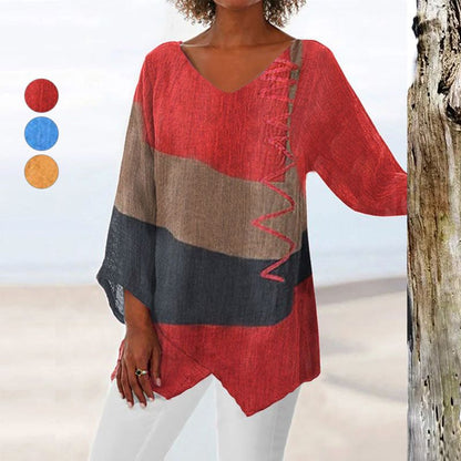 Amélie Artistic Long Shirt with V-neck