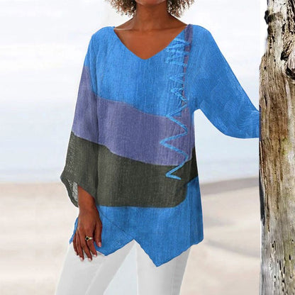 Amélie Artistic Long Shirt with V-neck