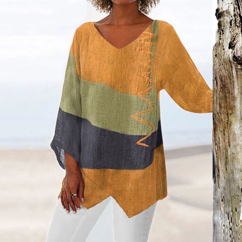 Amélie Artistic Long Shirt with V-neck