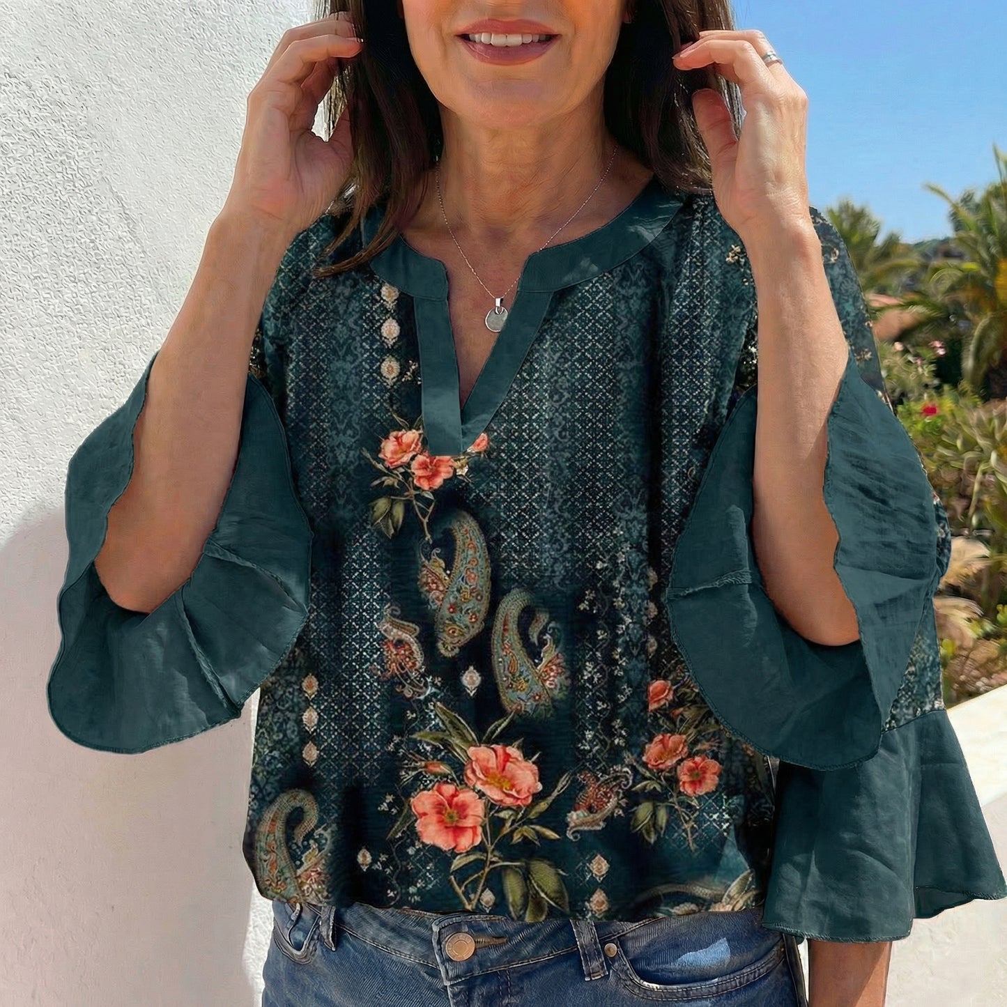 Holiday Chic Blouse - Easy-Wear