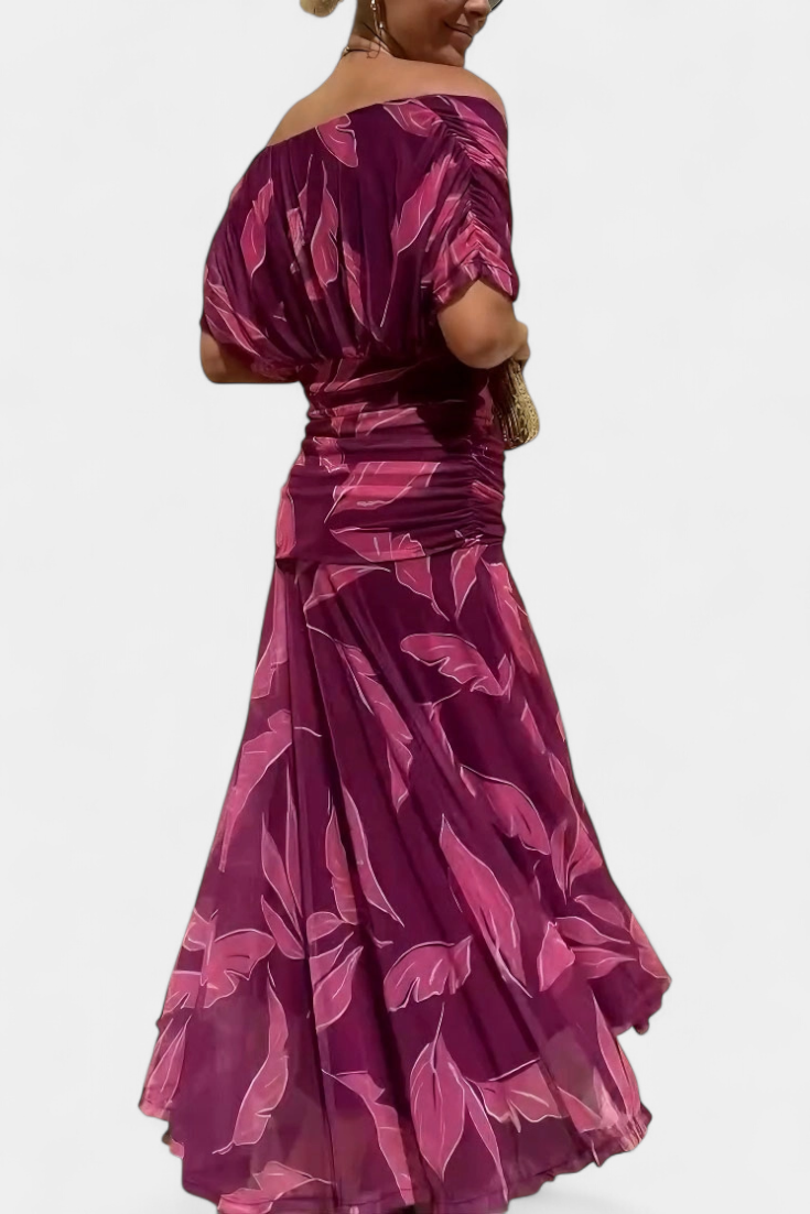 Bella Long Floral V-Neck Dress