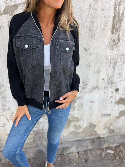 Luna Modern Jacket with Denim Fabric